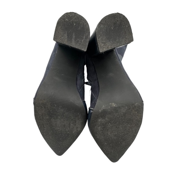 JUSTFAB Blue Yelda Buckle Tall Heeled Pointed Toe Boots Size 9.5 Women's - Picture 11 of 12